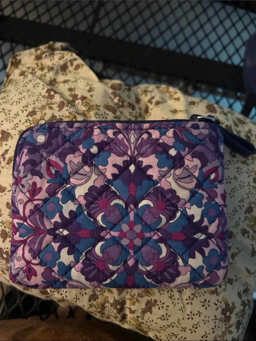 Vera BradleyQuilted Floral Pattern Purple Multi coin purse